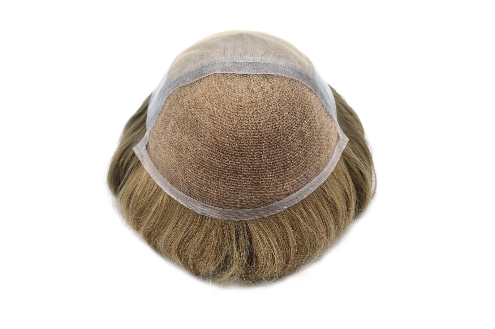 French Lace Front Mens Toupee Hairpiece Brown Blonde Poly Skin PU Hair System