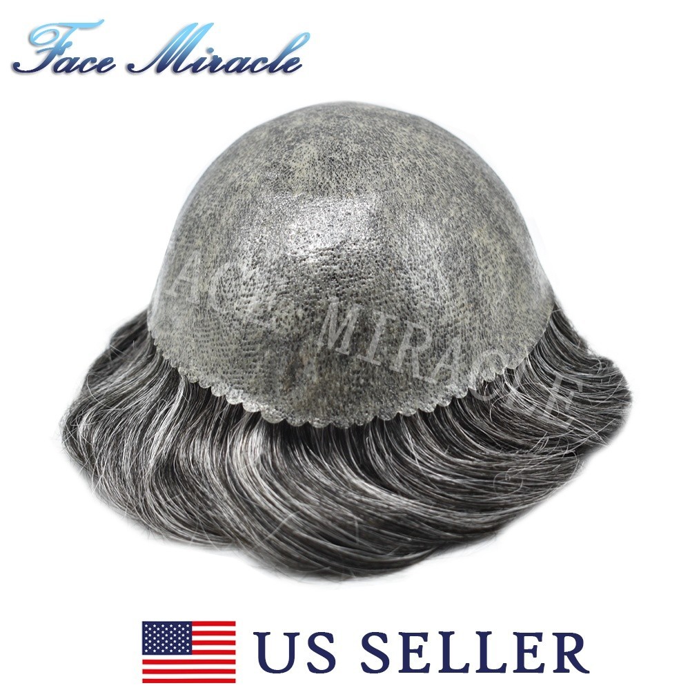 Mens Hair System All Poly Thin Skin Toupee for Men Human Hair Units Mens Toupee
