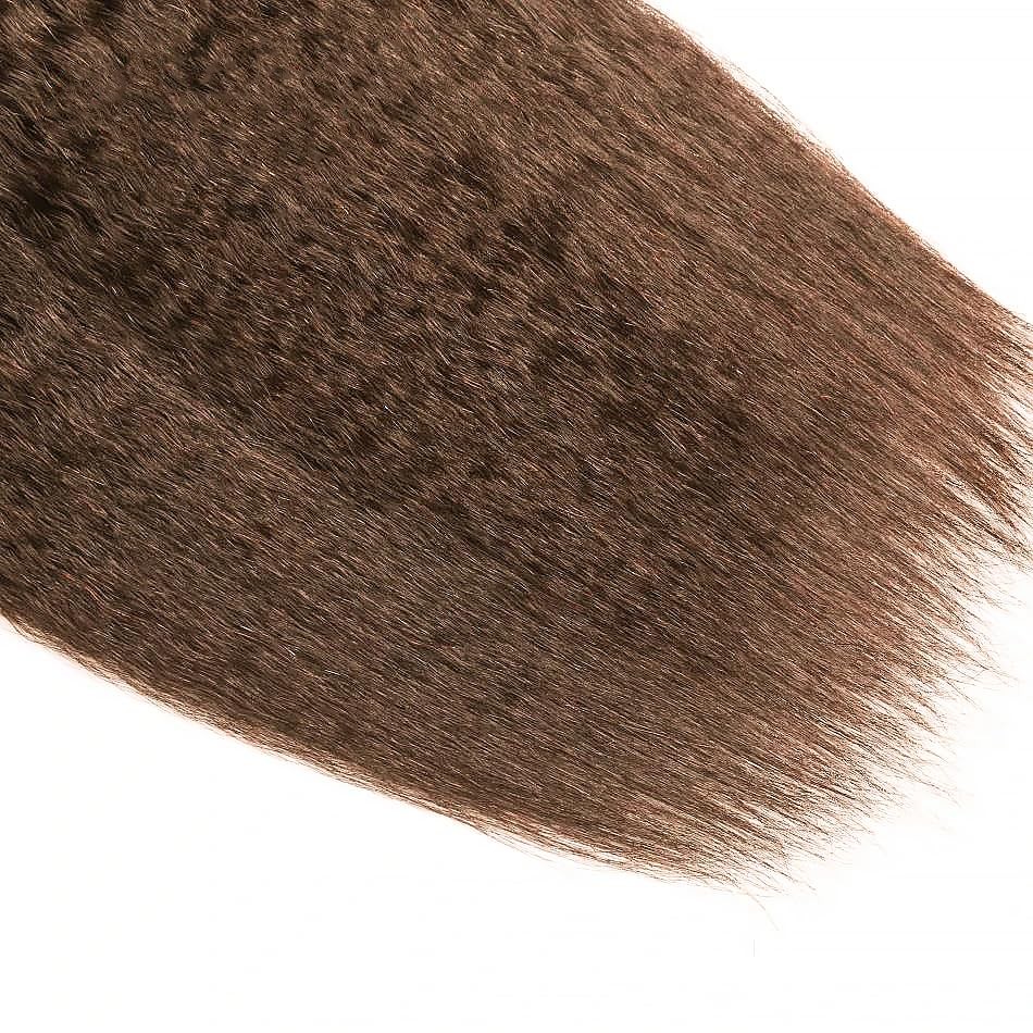 Suhkrpt 22 24 26 Inch Color 4 Bundle Dark Brown Yaki Straight Human Hair