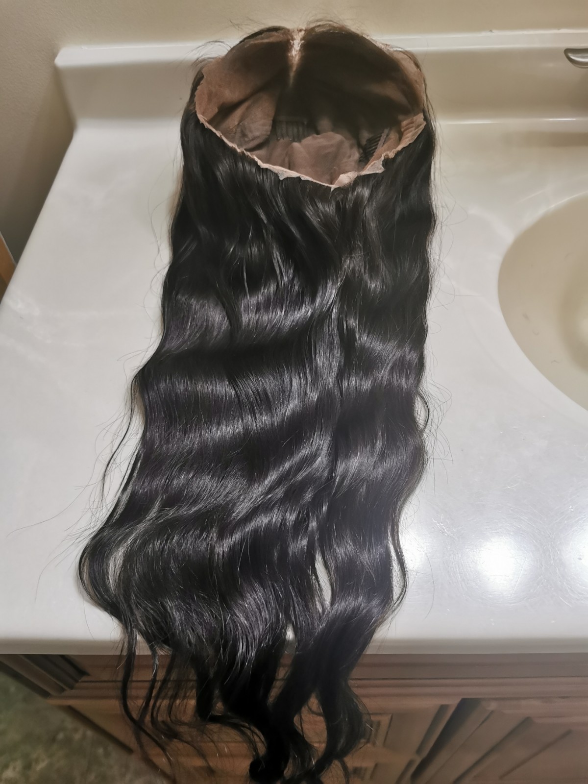 High Quality Full Lace Wig Natural Black Straight Human Hair Wig 28″