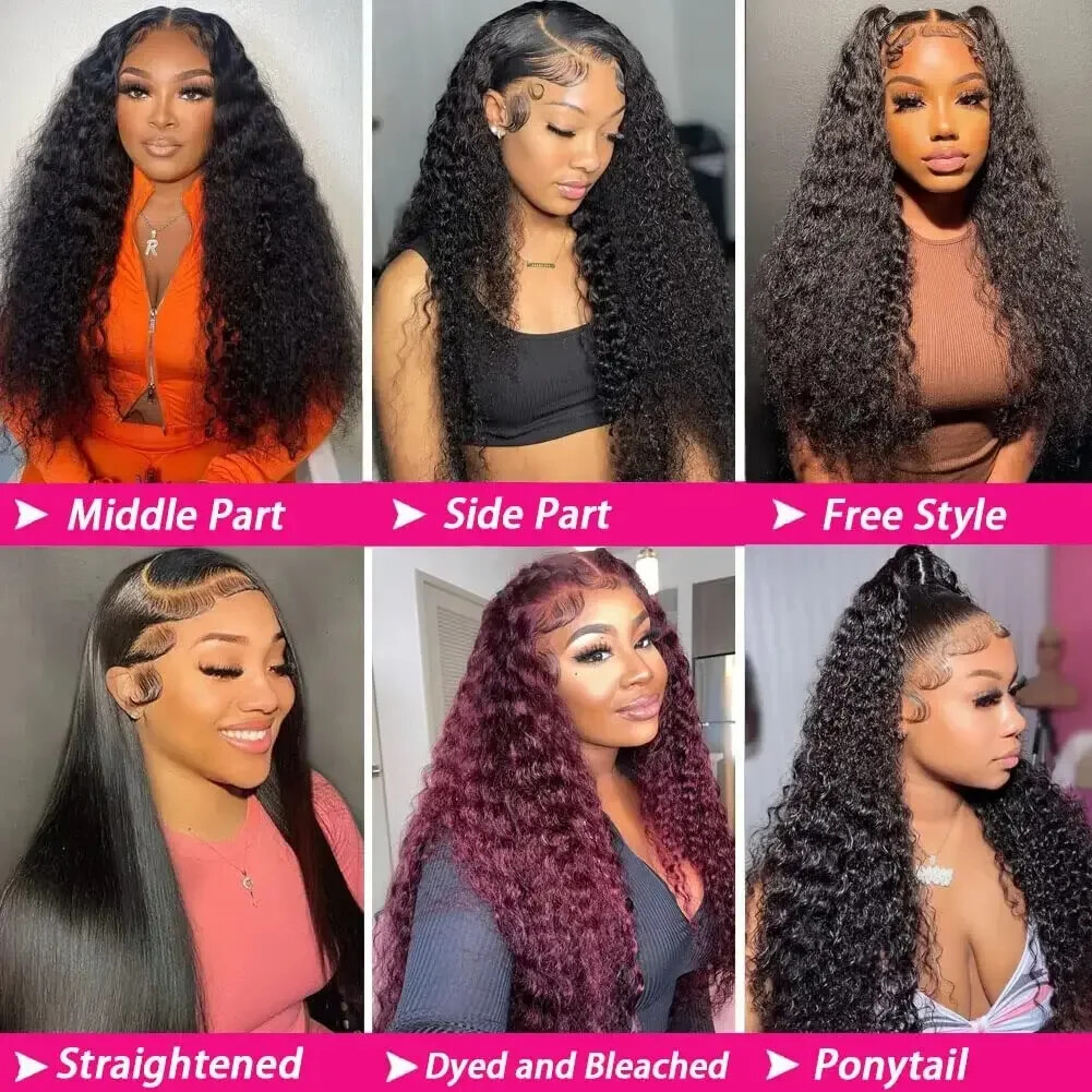 40″ 13×6 HD Lace Frontal Wig, Deep Wave, 150% Density, Preplucked,Brazilian Hair