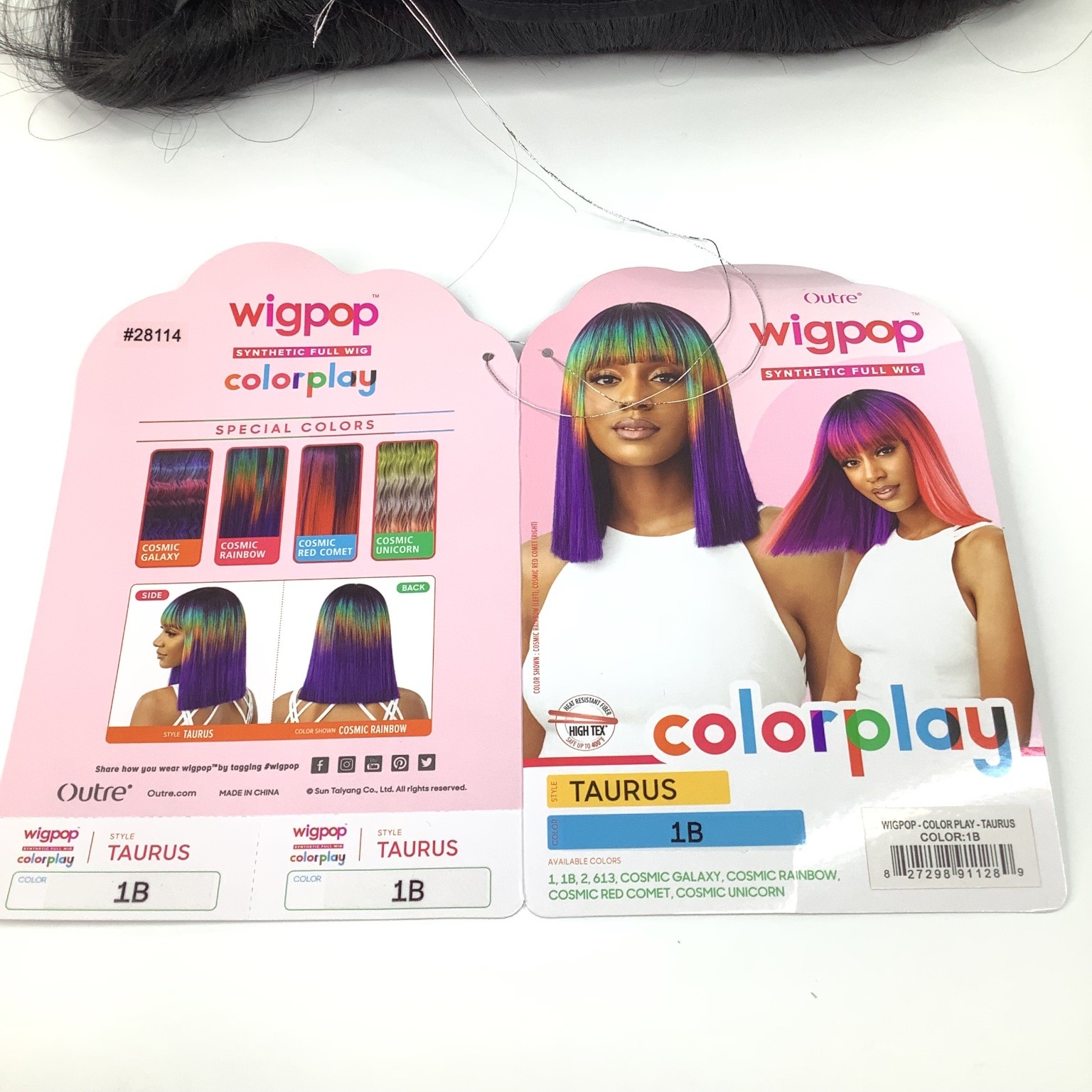 Wigpop Outre Colorplay TAURUS Synthetic Full Wig 1B Off Black Heat-Friendly