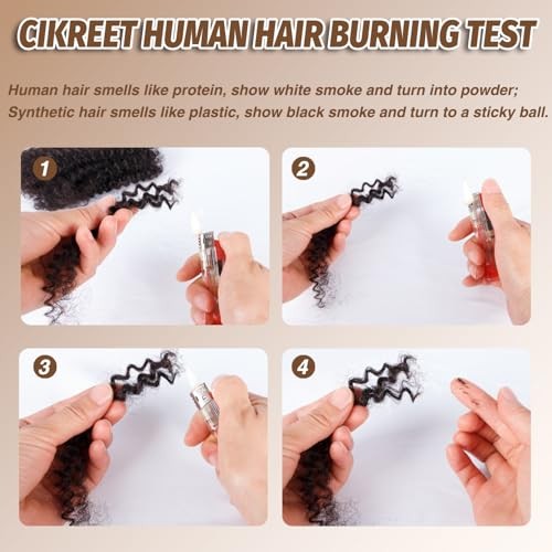 12 Inch 50g Afro Kinkys Bulk Human Hair for 12 Inch 50 Gram 1B Natural Black