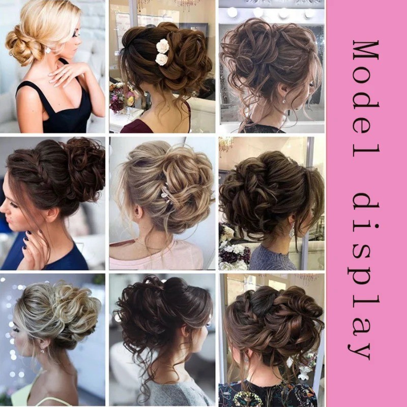 Natural Curly Messy Bun Hair Piece Scrunchie Updo Hair Extensions Real as