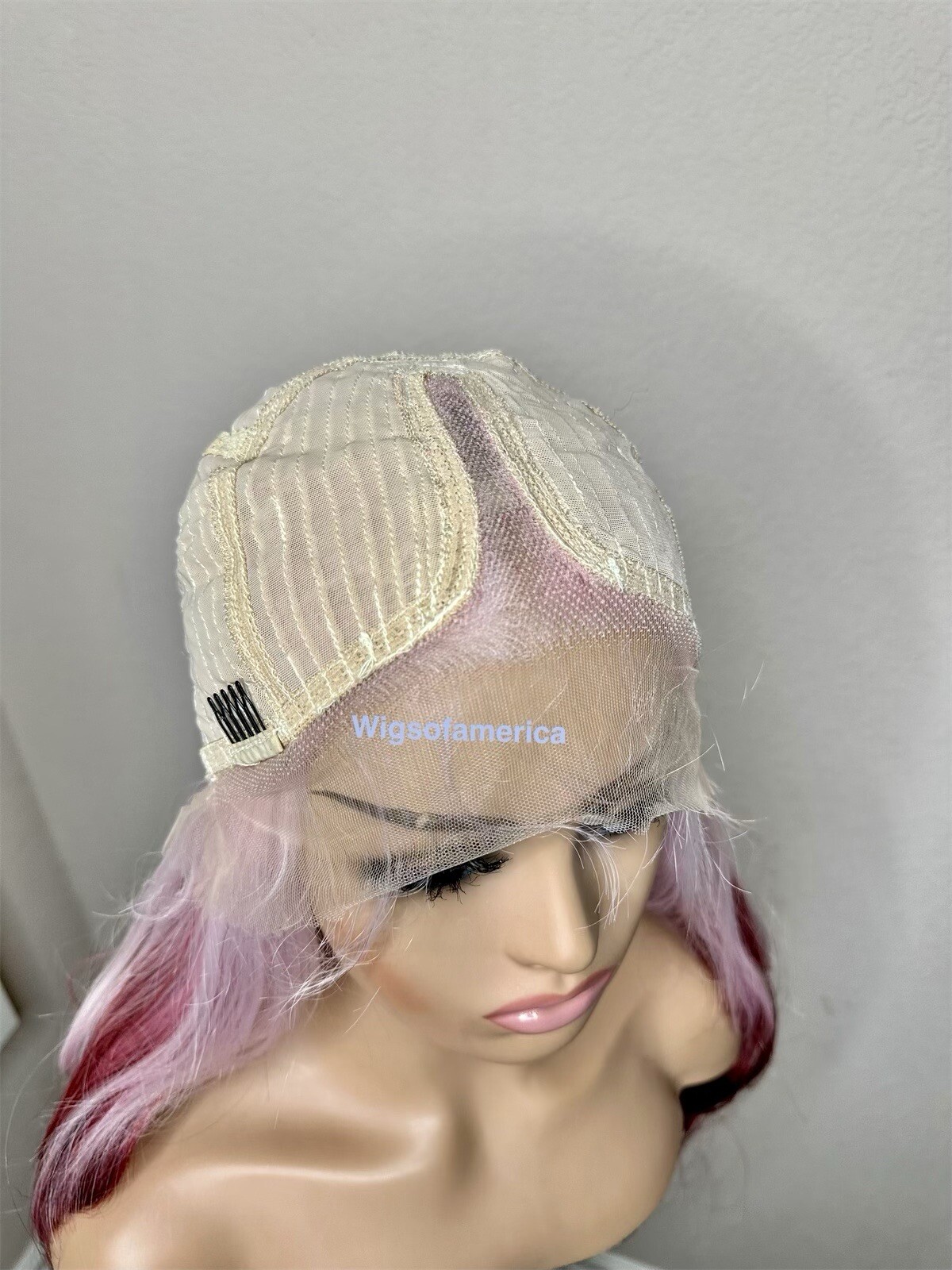 Rainbow Pastel Wig Lace Front Middle Part 28 Inch Long Wavy Layered