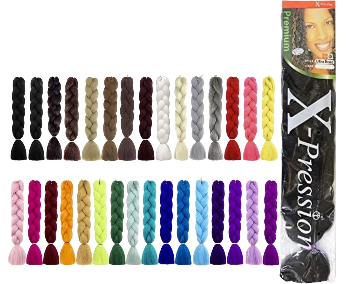 Ultra Jumbo 165g Xpression Crochet 82″ African Braiding Hair Extensions Braids