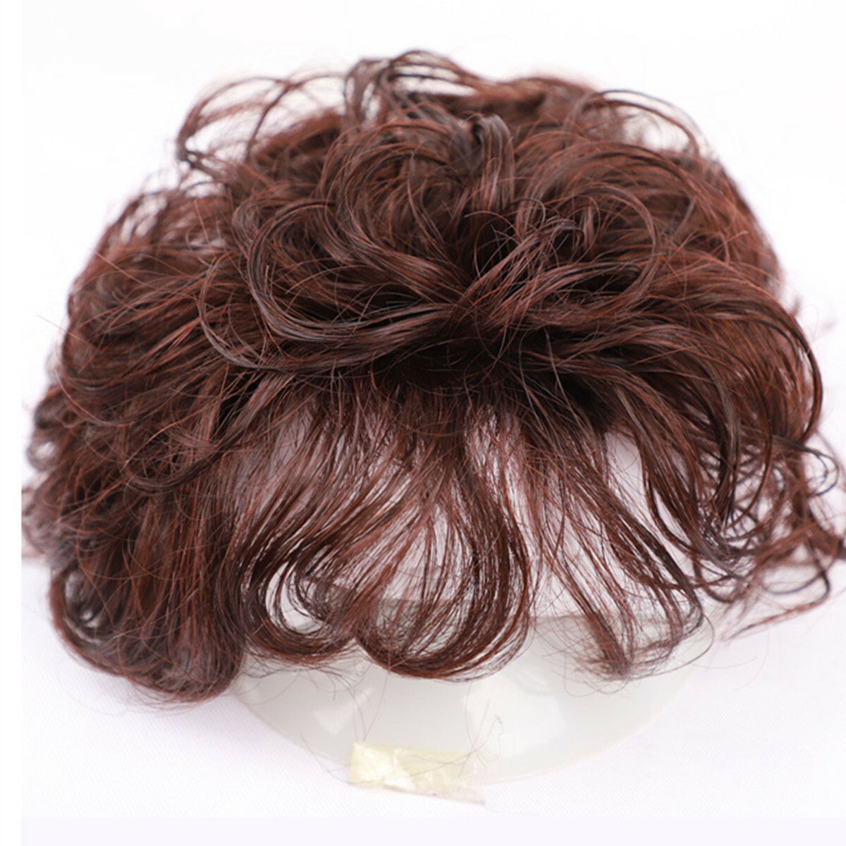 100% Human Hair Wig Natural Curly Hairpiece Topper Top Clip Short Wigs for Women