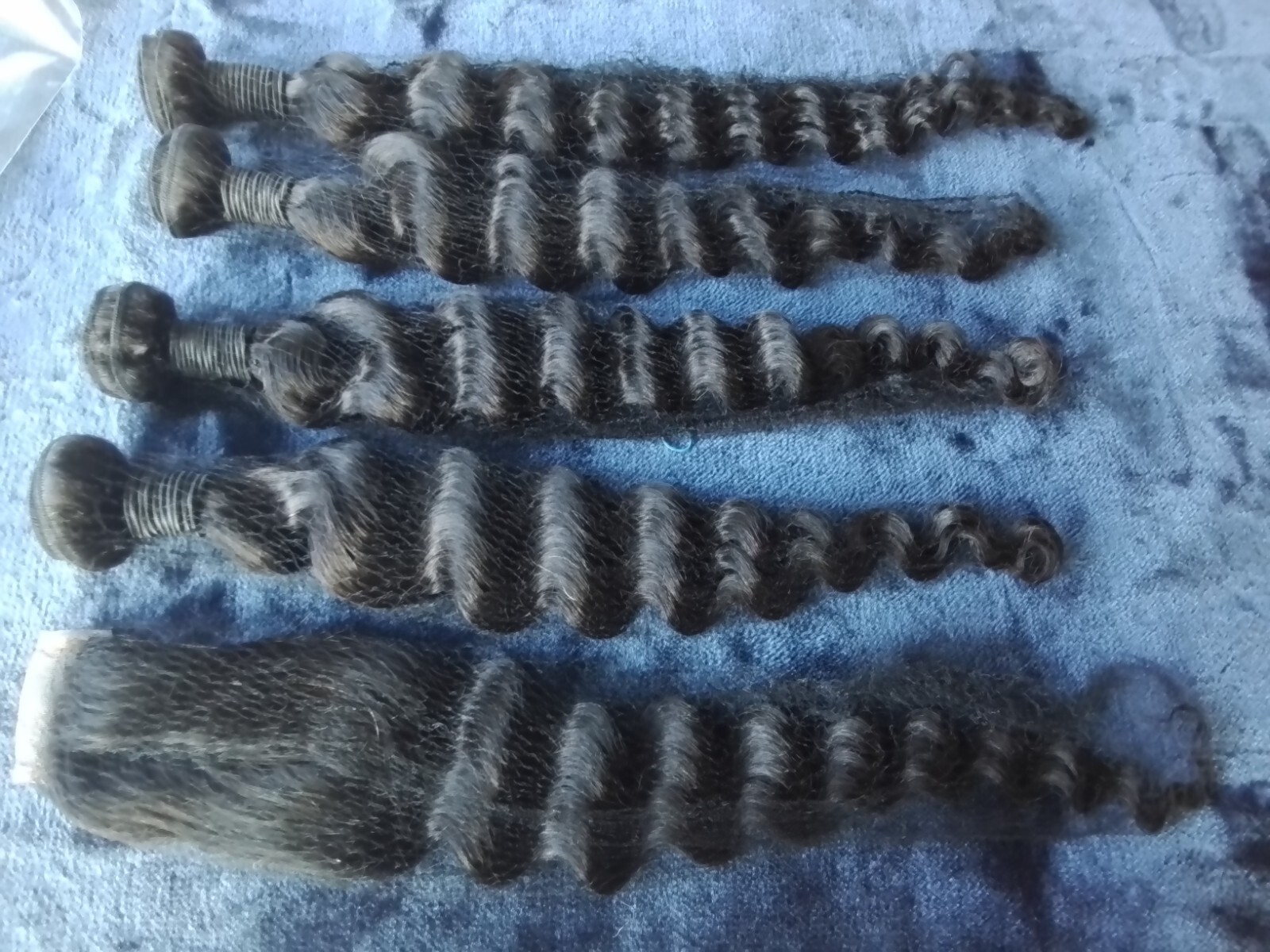 12AA CAMBODIAN VIRGIN LOOSE DEEP WAVES 24+26+28+30&22INCH 2X6 KIM K CLOSURE 450g