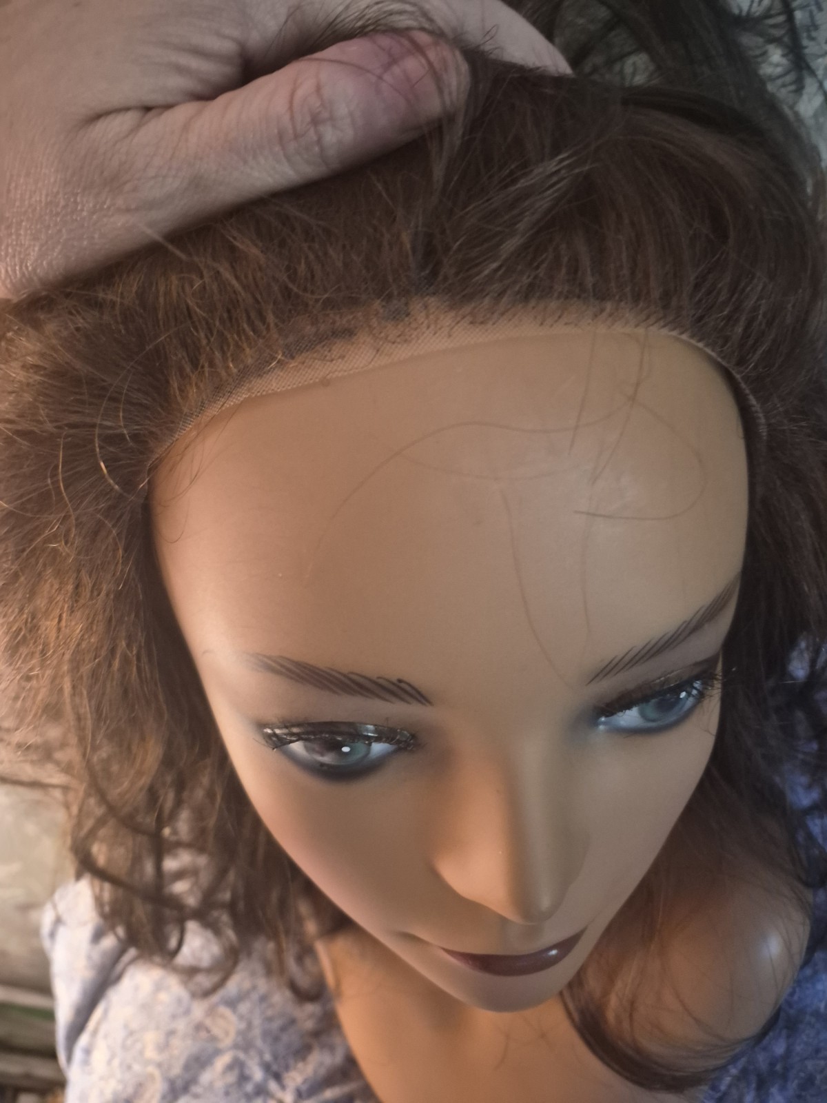 Henry Margu Riley 2497 6H Wavy Layered Synthetic Wig Wefted Mono-Part Brown