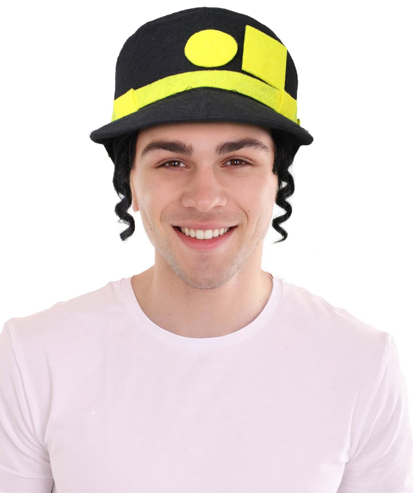 HPO Adult Men’s Black Short Anime Character Wig & Cap, Best for Halloween