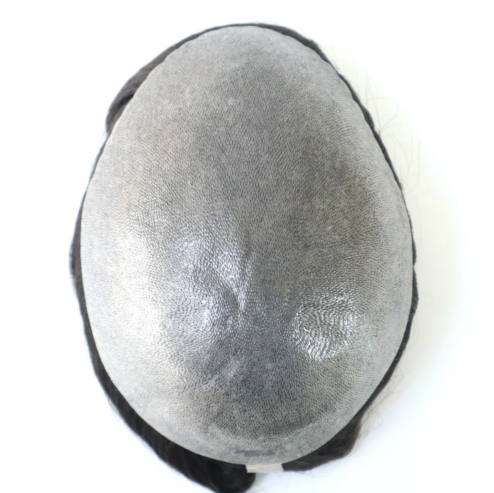 Mens Toupee Human Hair Replacement System Skin V-Loop Black Hairpiece #1 8×10