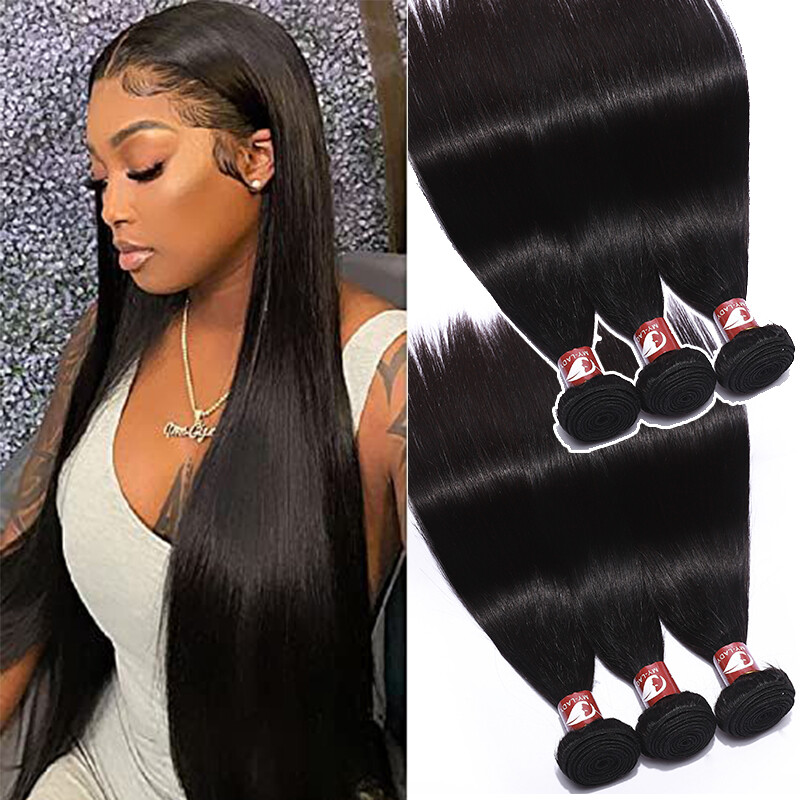 Bundles 100% Real Human Hair Bundles Brazilian Hair Extensions Straight 8-30inch