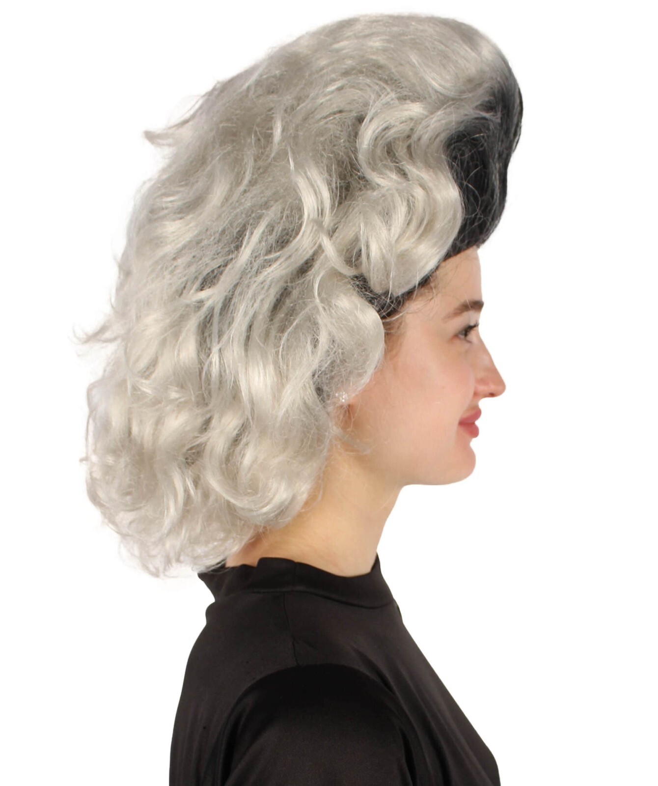 Adult Unisex Drag Queen Grey-black Beehive Wig, Non-flammable Synthetic HW-7046
