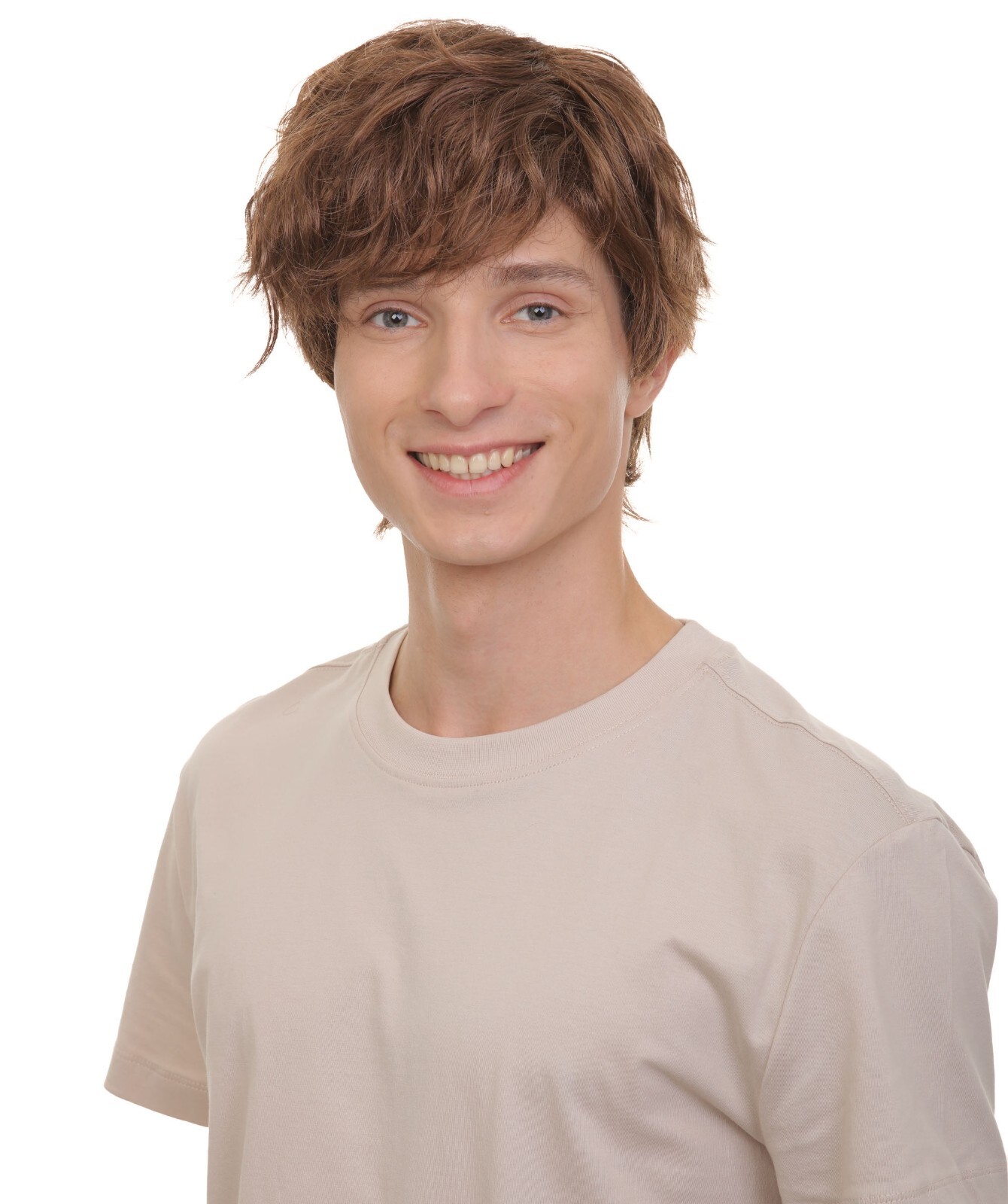 Adult Men’s Wizard Brown Wavy Wig | Best for Halloween | Flame-retardant,HM-1585