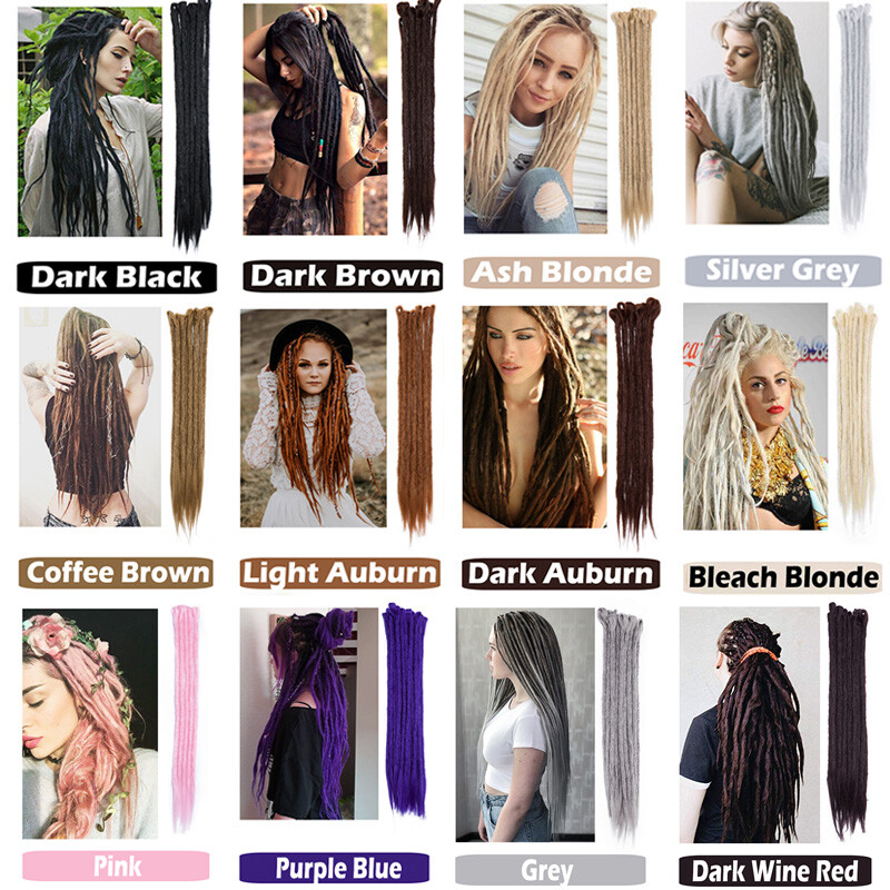 Hip-pop Wool Dreadlocks Crochet Single Ended Braided Hair Extensions Dreads Locs