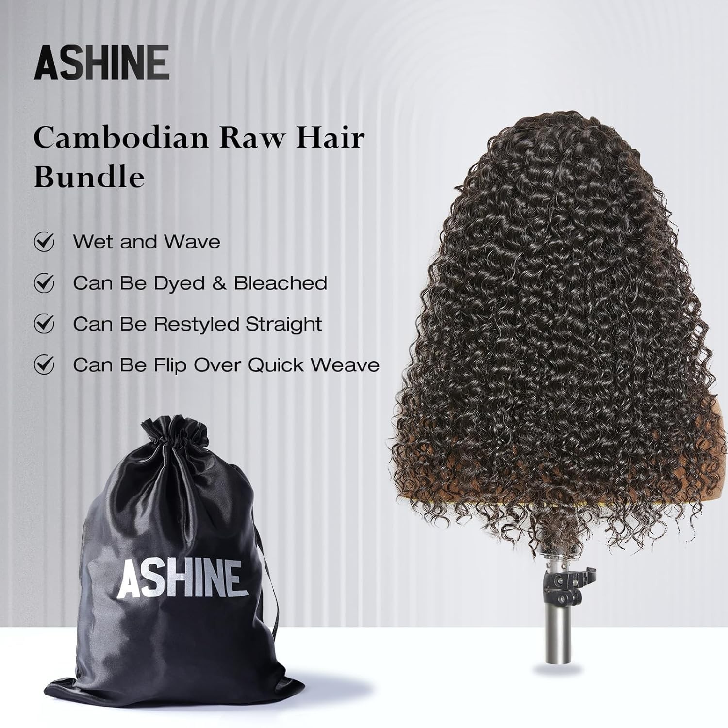 Ashine Human Hair Bundle Deep Curly Water Wave Unprocessed Cambodian Raw Hair