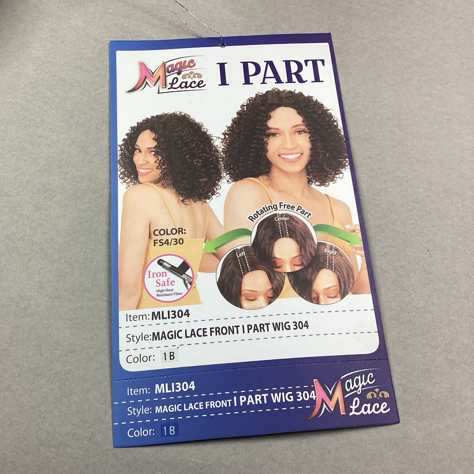 Magic Lace MLI304 I Part Wig Curly 1B High Heat Resistant Fiber