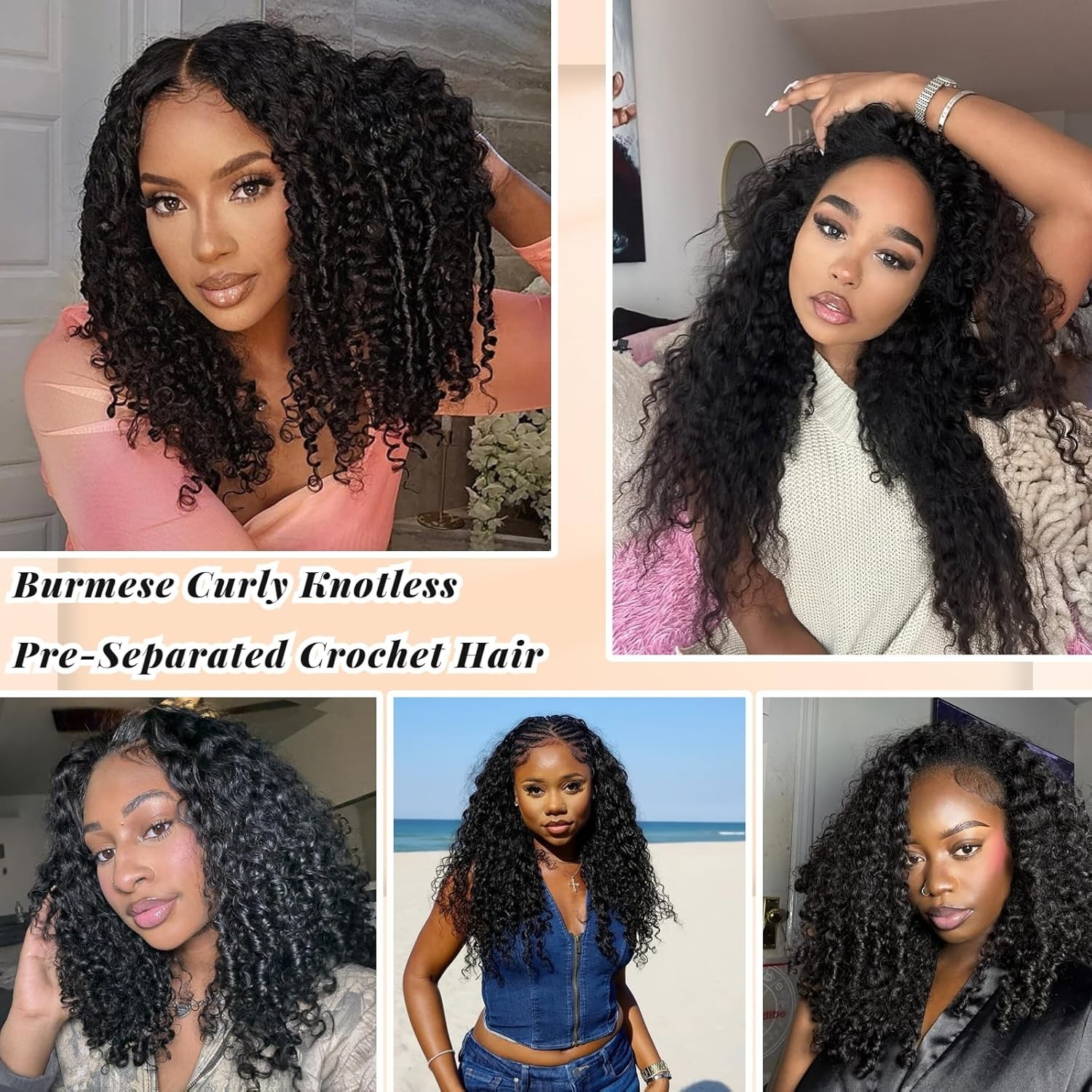 8 Packs 14 Inch Burmese Curly Crochet Hair – Effortless & Knotless Installation