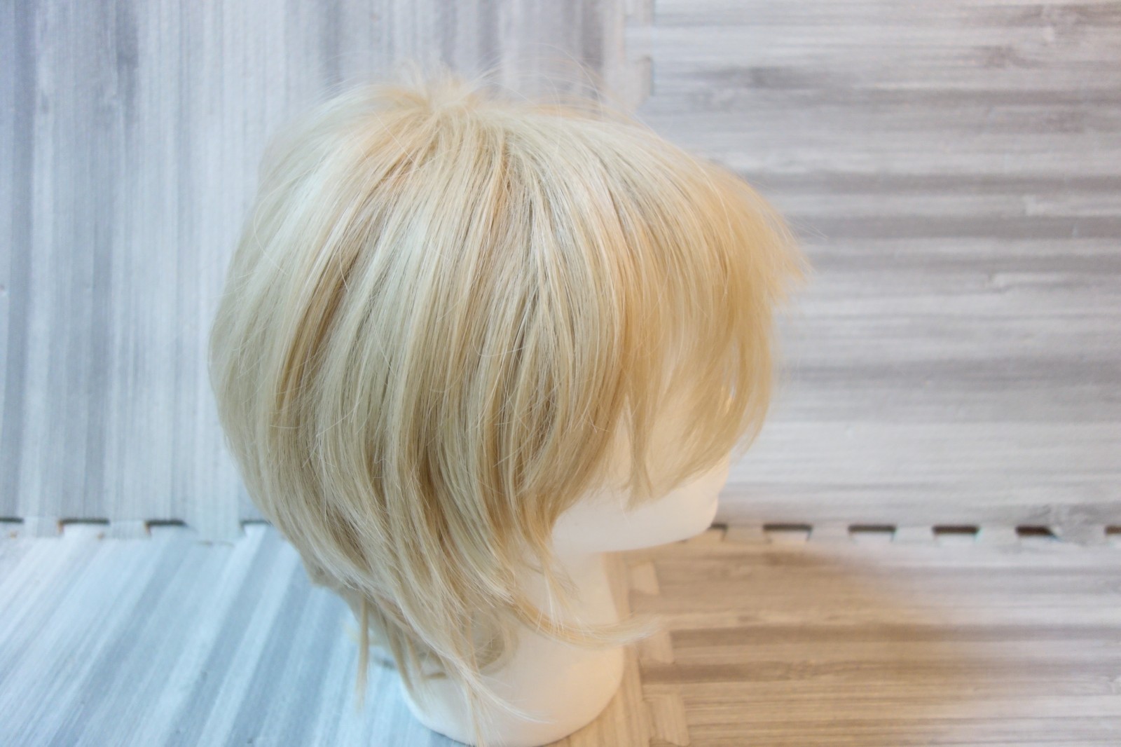 Lot of Three Wigs Various Colors Styles Lace Caps Black Blonde Purple