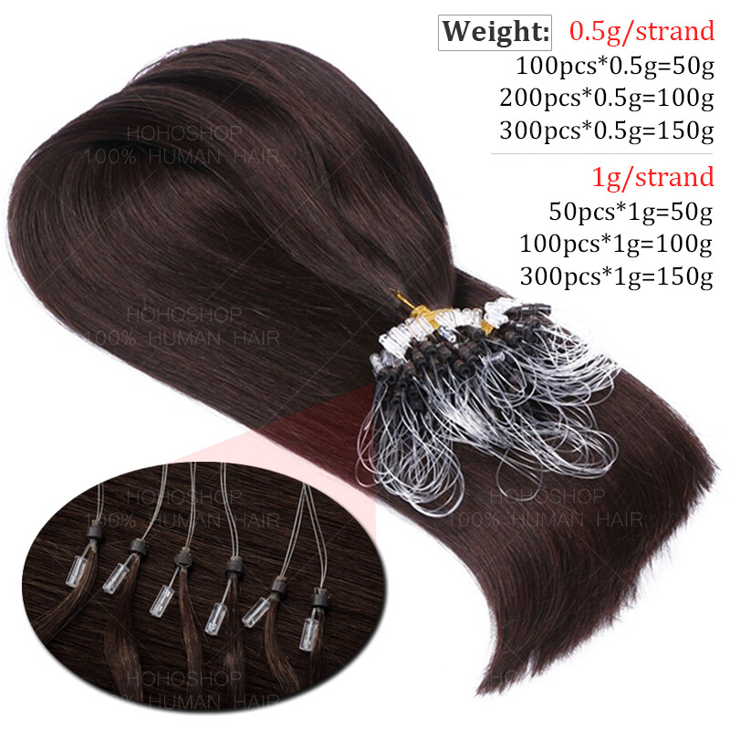 150g Real Thick Micro Ring Human Hair Extensions Loop Microlink Beads Tip 0.5/1g