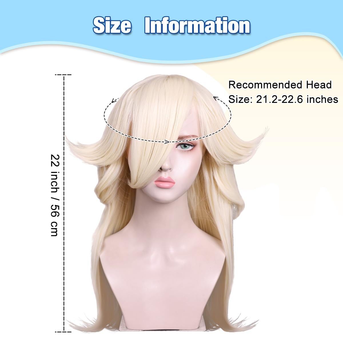 Long Wavy Blonde Princess Cosplay Wig for Women Halloween Party Costume (Big …