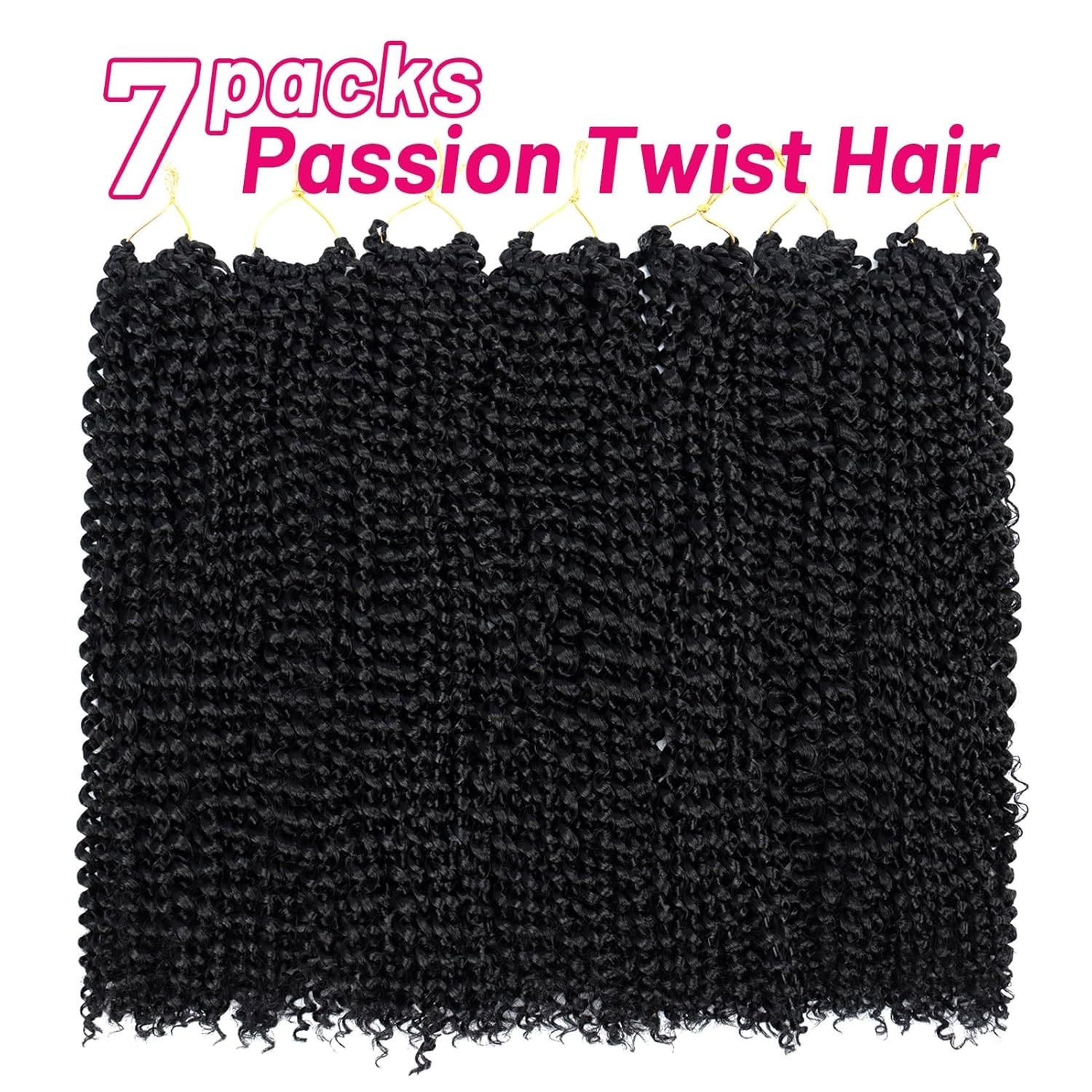 Passion Twist Hair 18 Inch 7 Packs Water Wave Crochet Hair Long Bohemian Curl…