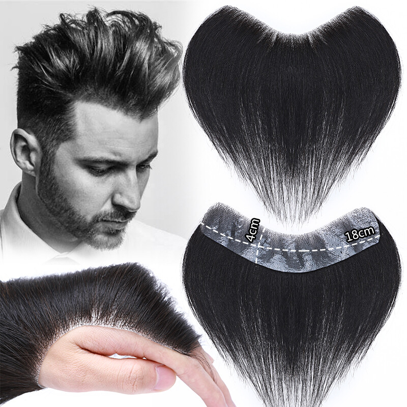 Mens Human Hair Replacement System Injected Skin Toupee Remy Hair Piece PU Gray
