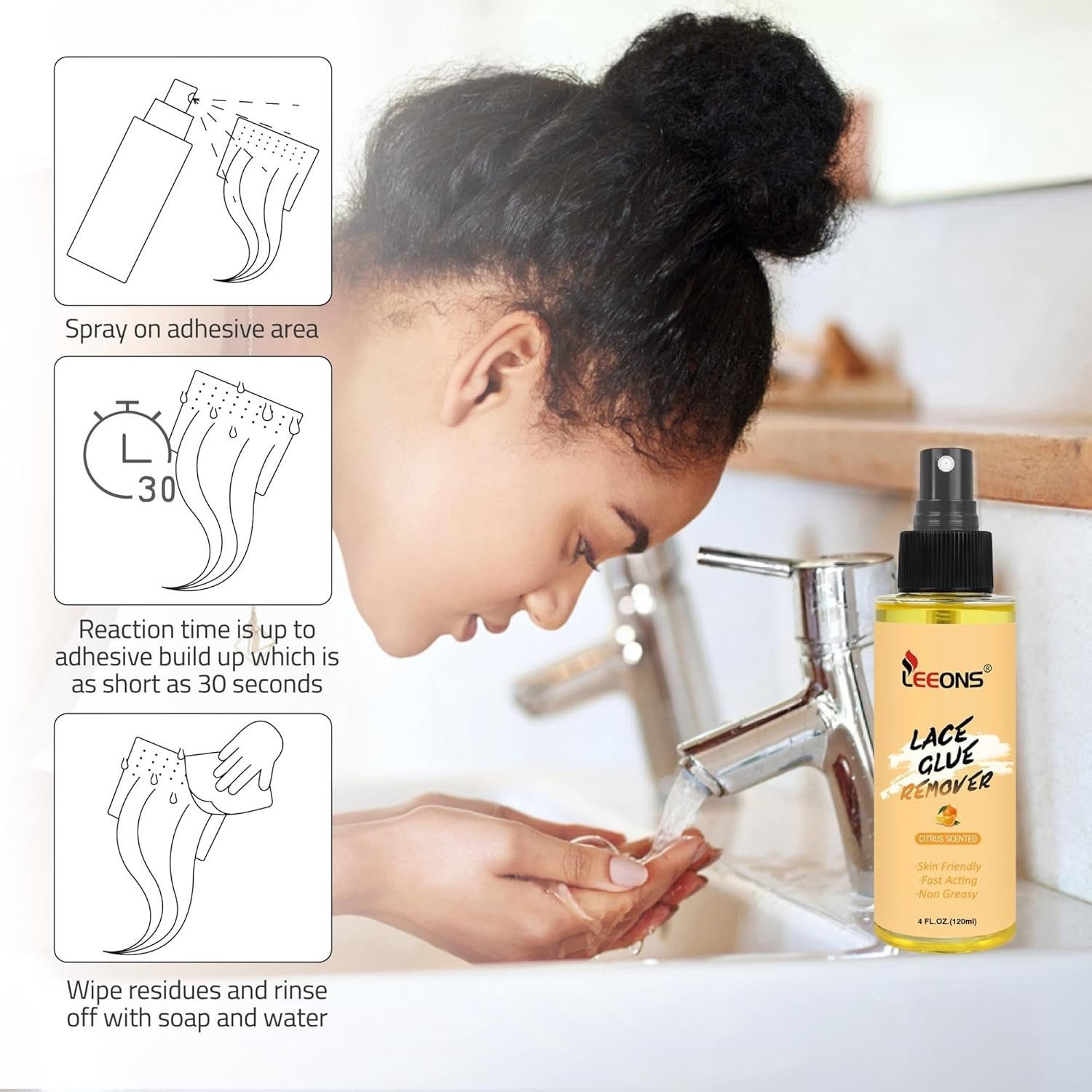 120ML Gentle Citrus Tape-In Extension Remover Spray for Quick Bond Release