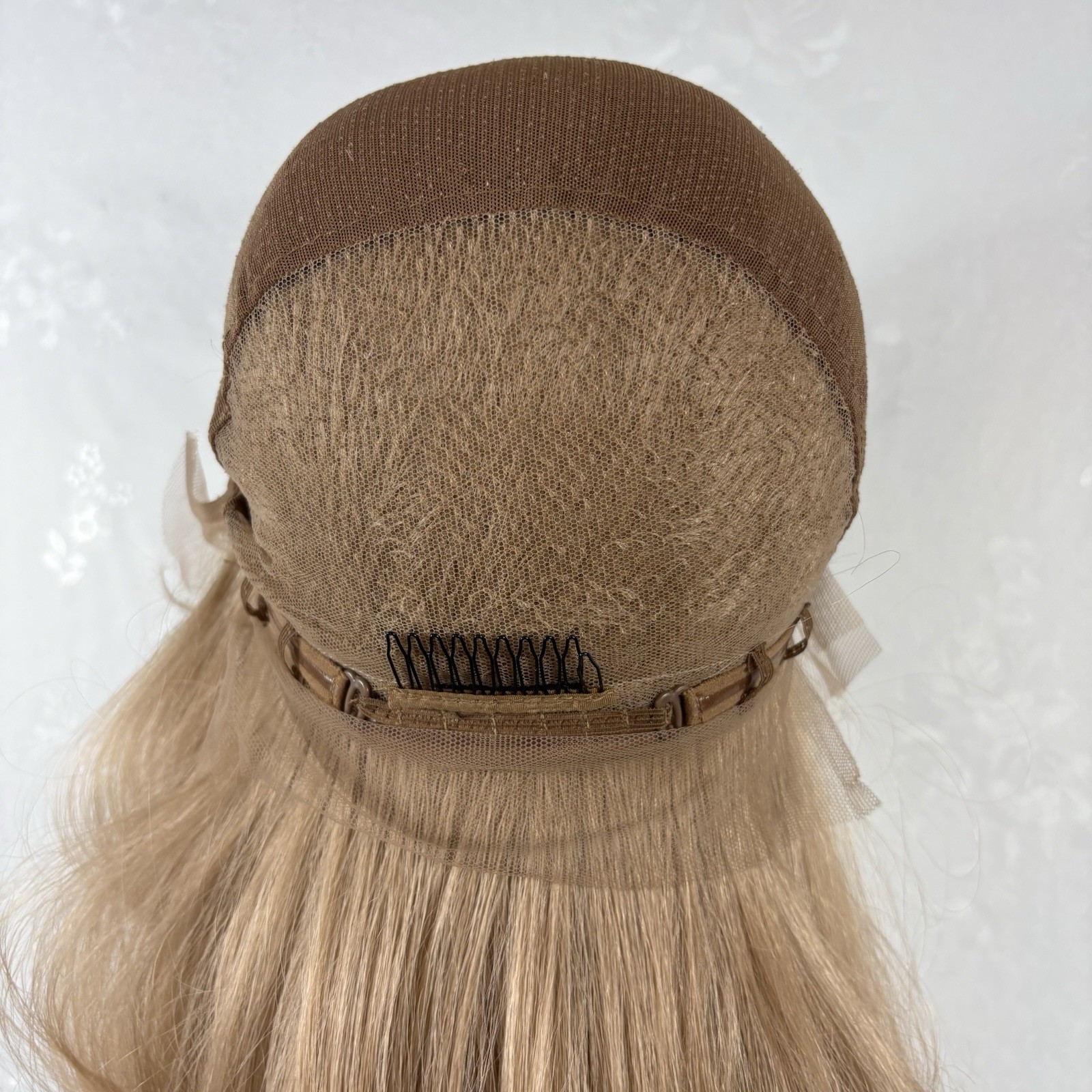 FULL Lace Daily wear WIG! Long curly Brown Wig with Highlights, Human Hair Blend