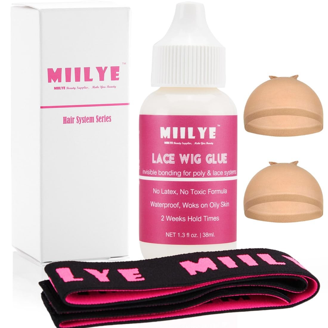 Lace Wig Glue, Strong Hold Waterproof Sweat Proof Adhesive, White