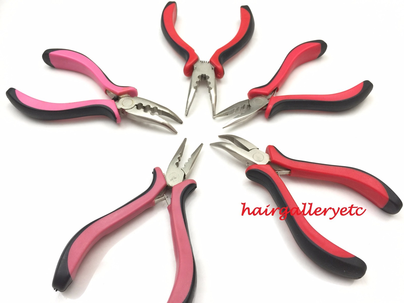 Micro Ring Beads Hair Extension Pliers Loop Hook Curved Nose Tool Kit for I tip