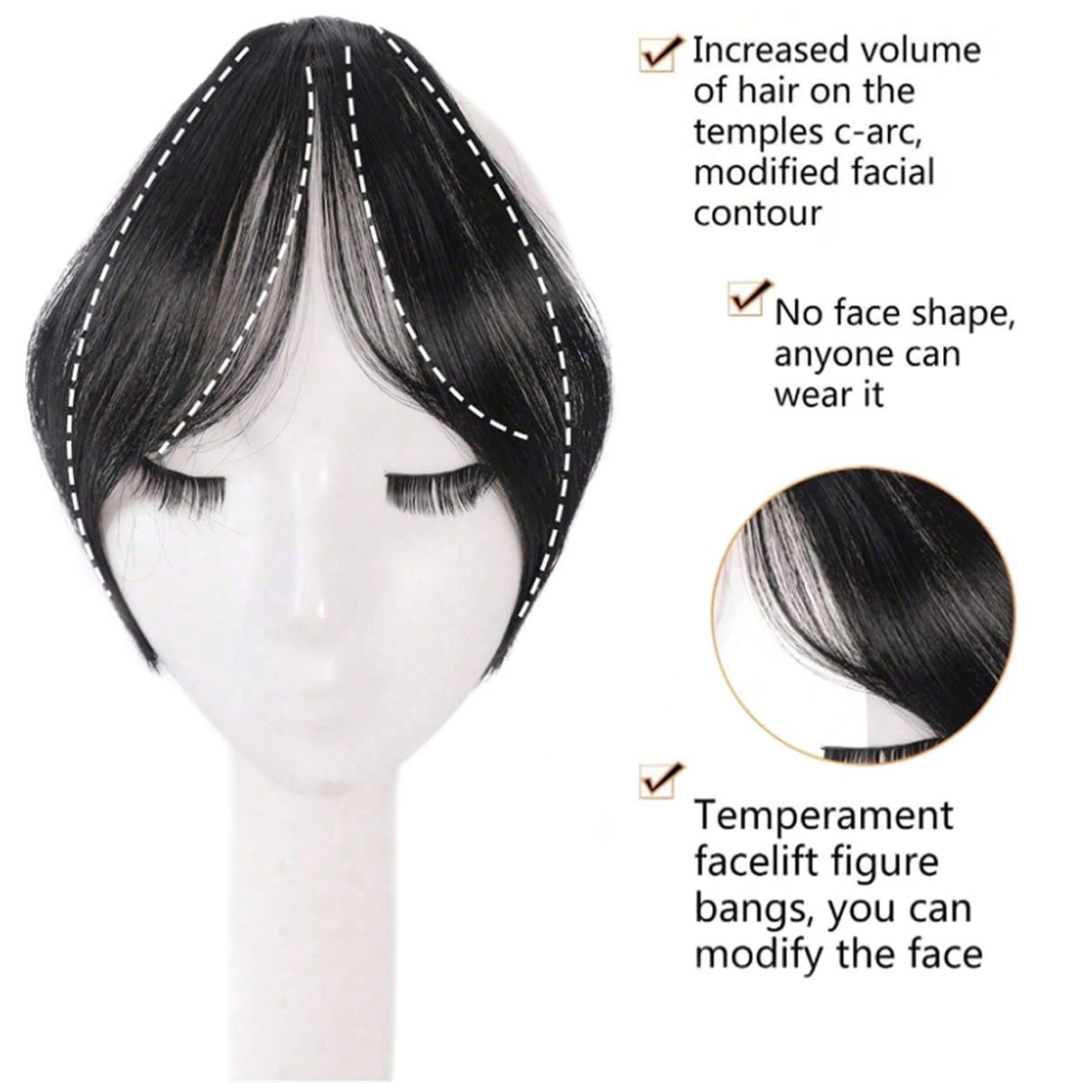 NEW Bangs Hair Clip in Bangs Fringe with Temples Hairpieces for Women Hair Bangs