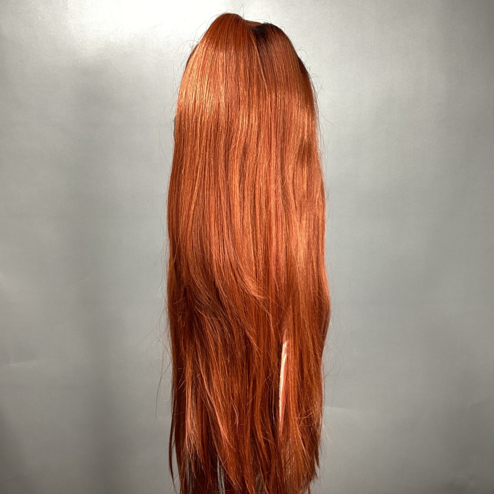 U-Part Straight Updo Dark Root Auburn Wig MLUT63 Top Pony Ponytail 4X4 Lace Fron