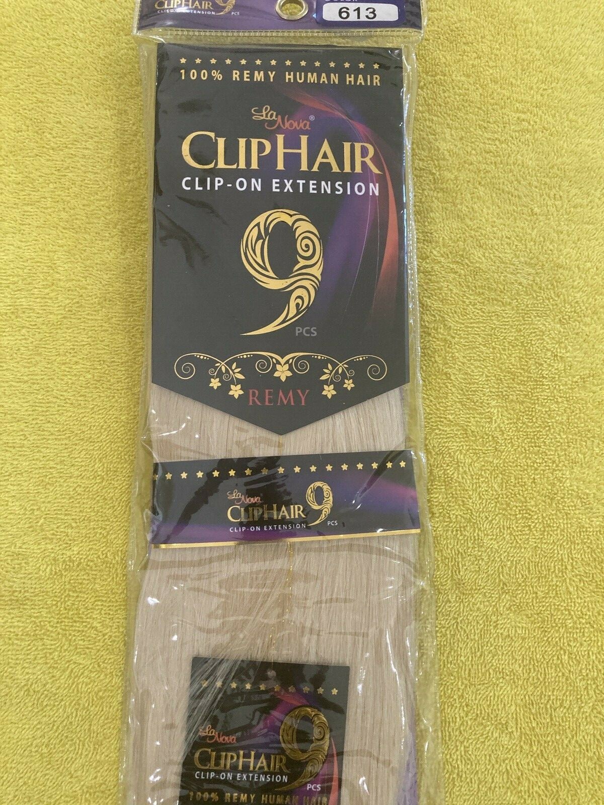 9 pcs Clip on Extensions 100% Remy Human Hair Silky Straight 18″ Color # 613