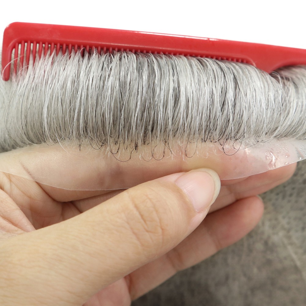 Toupee For Mens Human Hair Durable Mono Skin Replecement System Gent Hairpieces