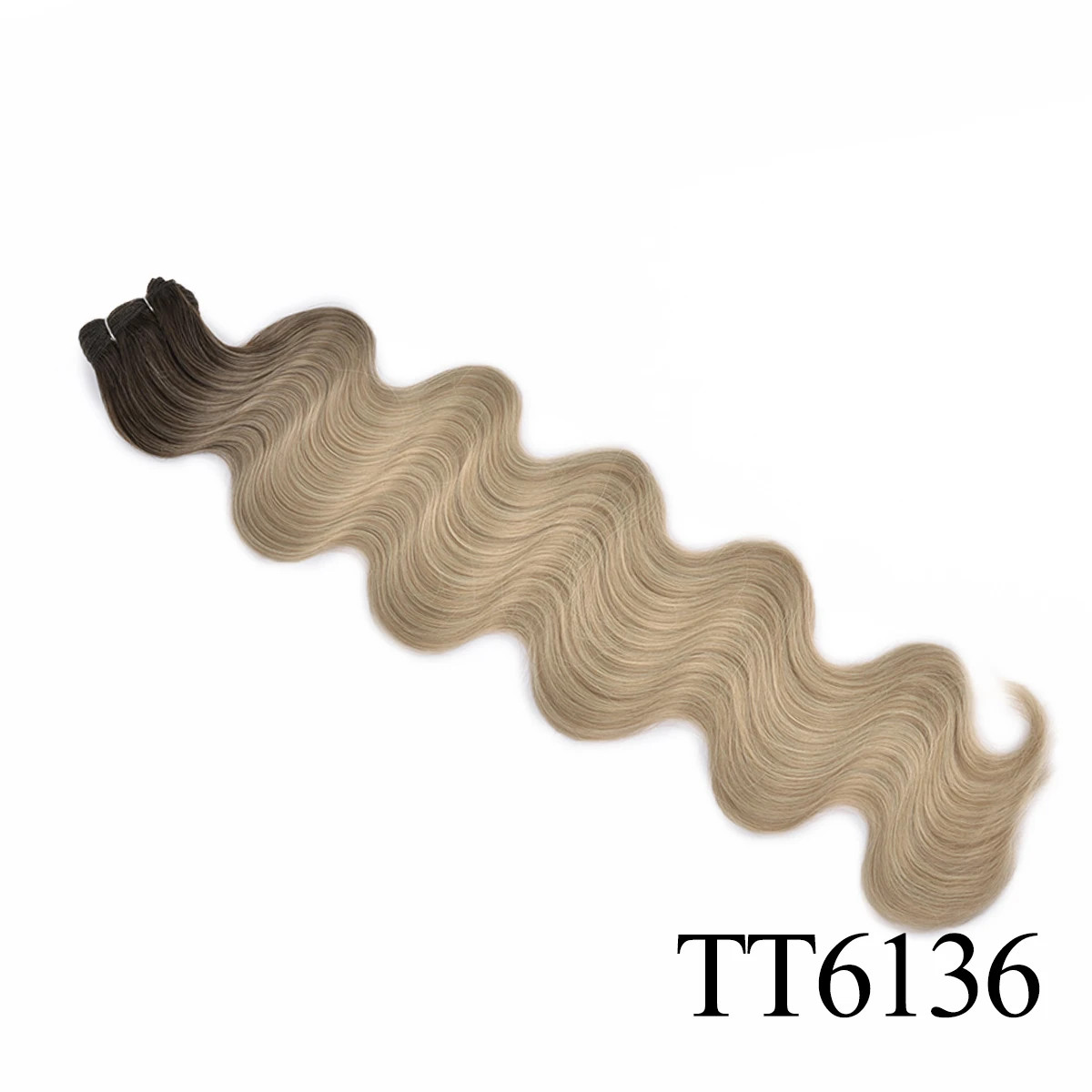 Blonde Ombre Body Wave Hair Bundles Thick Synthetic Hair Extensions Loose Deep
