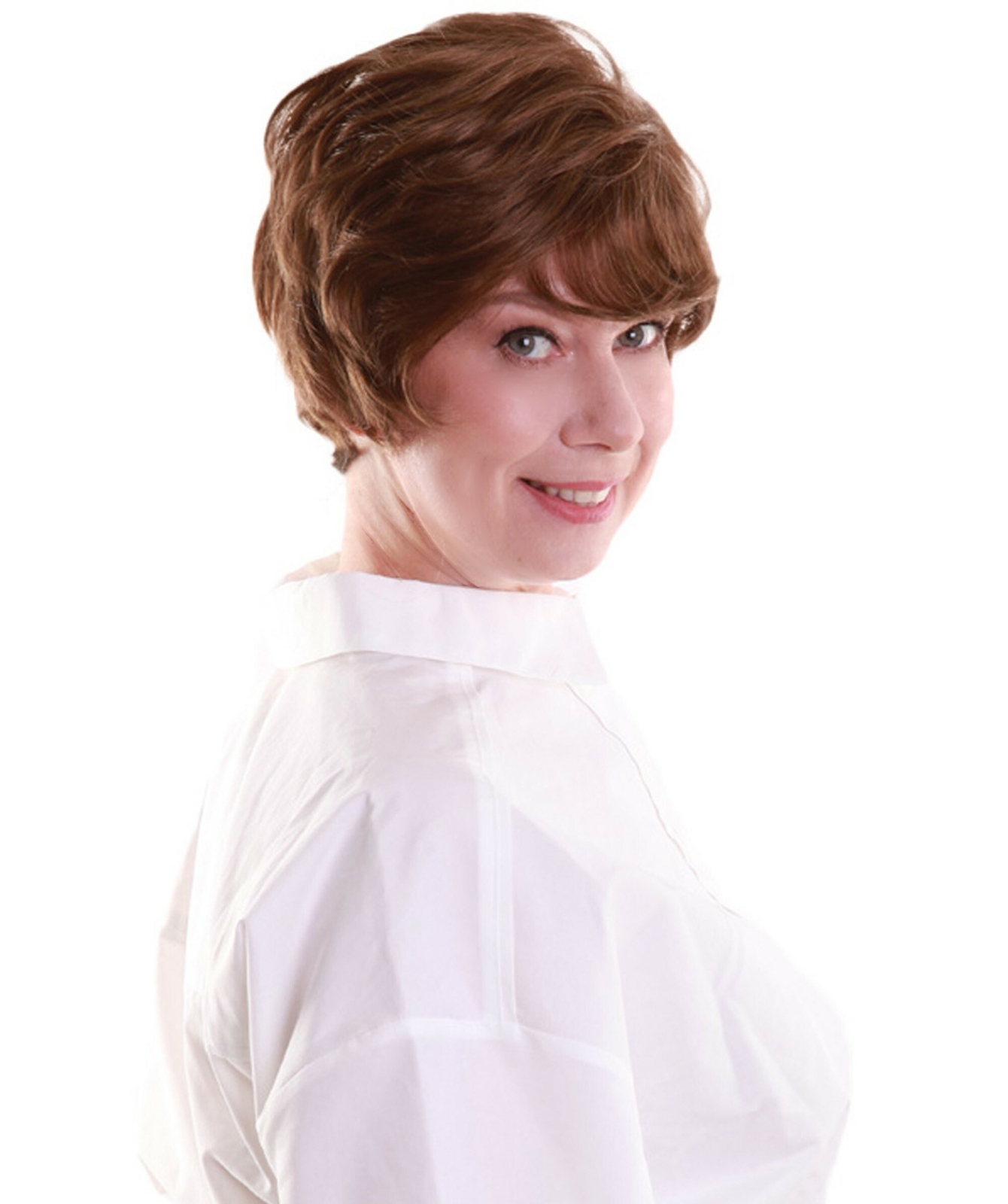 Sophia – Straight Kanekalon Synthetic Fiber Full Wig, 1.5-6 in, Light Brown