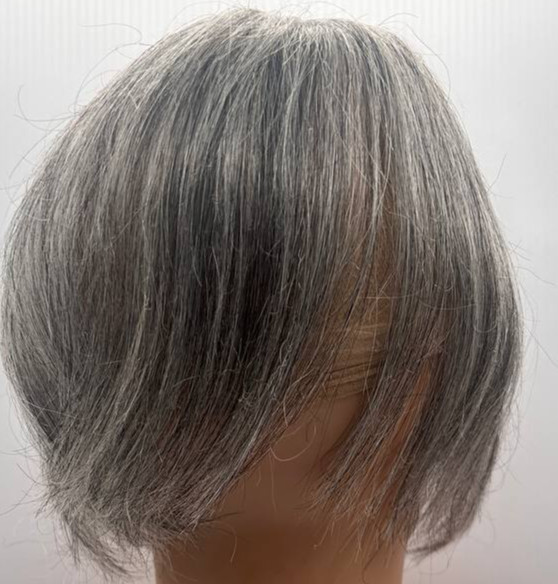 Reecho 4.5″x3.5″ 10 In Light Grey Swiss Base Human Hair Topper