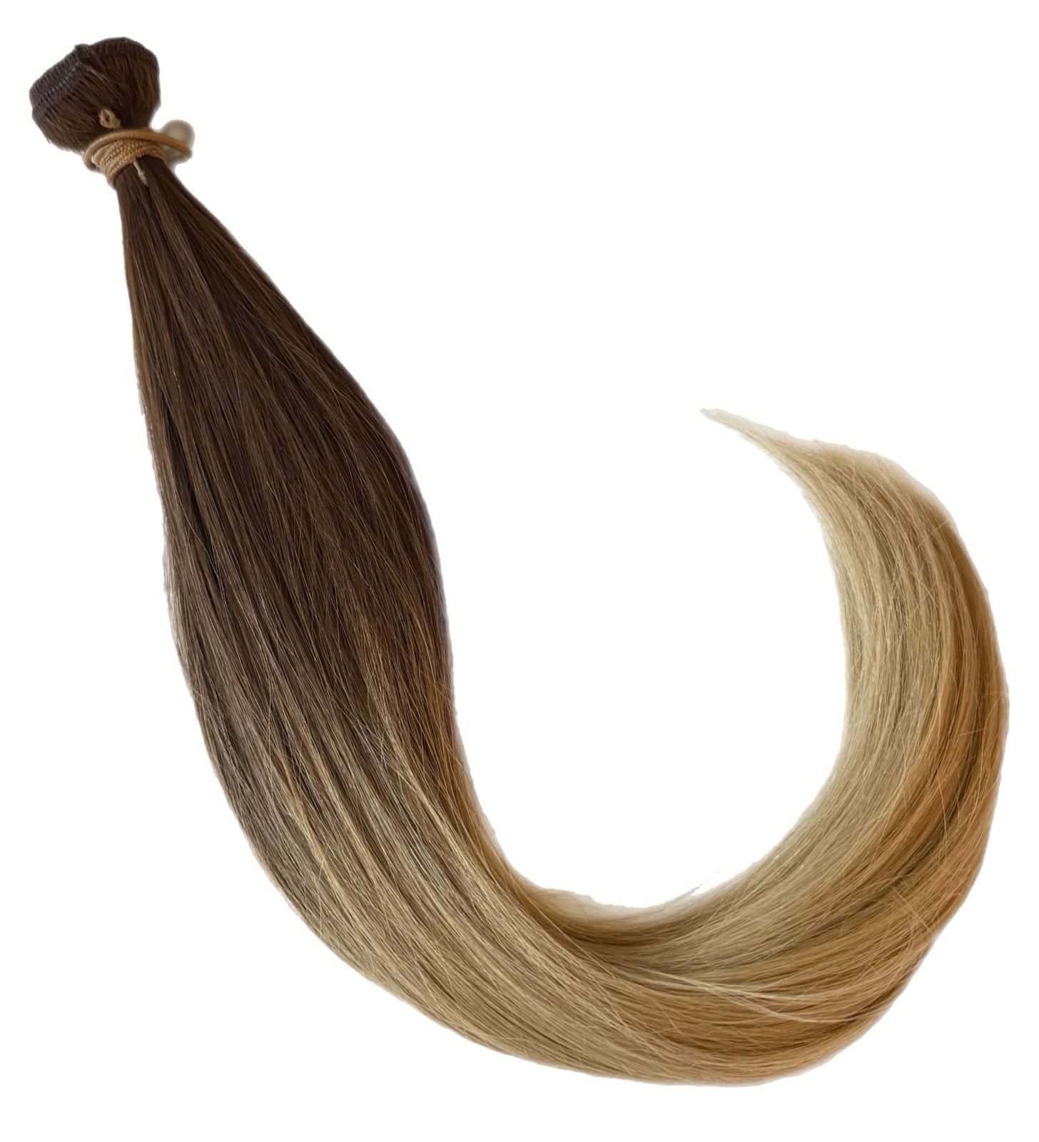 Hot Heads Human Remy Machine Weft Extensions 4/23/CM Caramel Balayage 18 Inches
