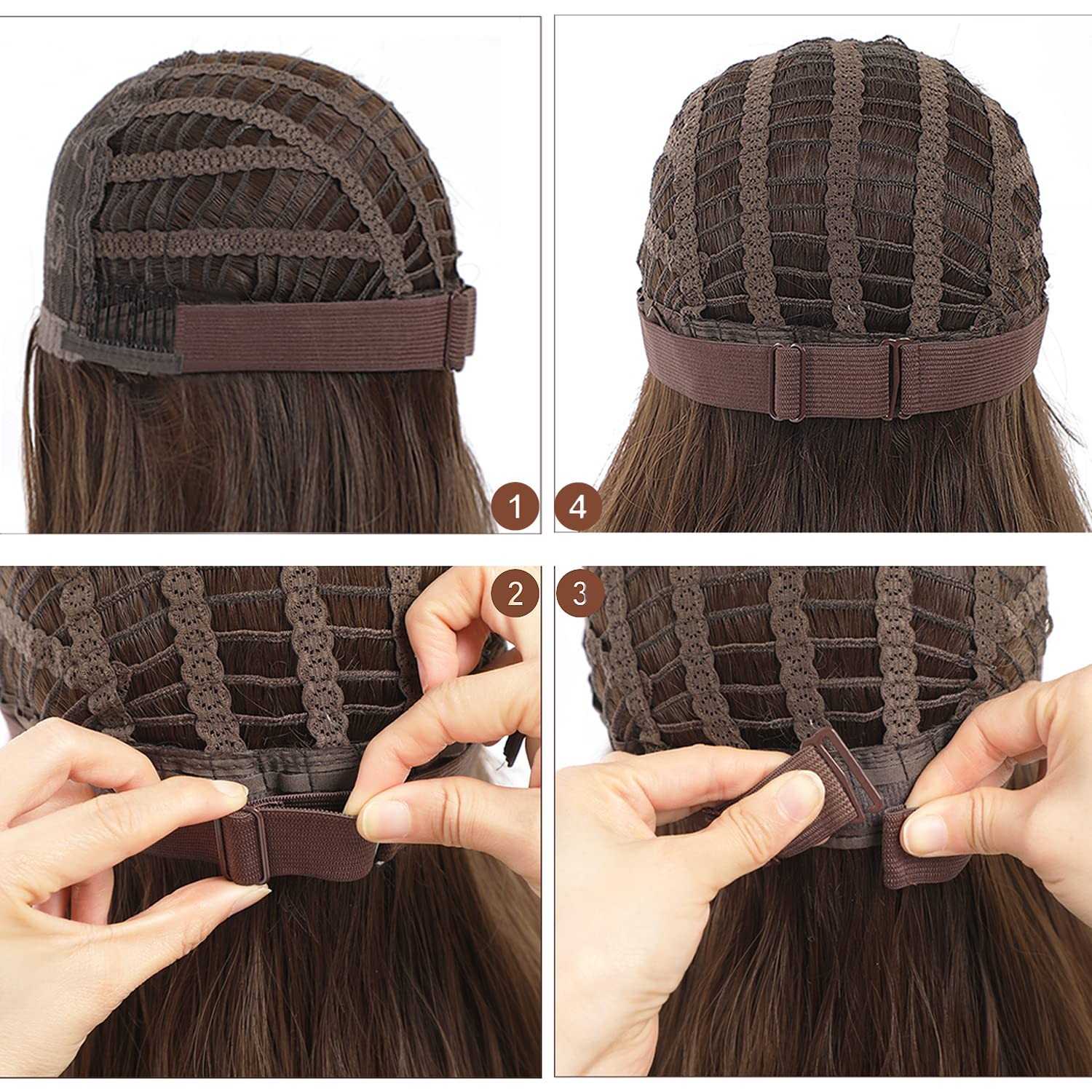 10 Pcs 1 Inch Adjustable Wig Bands Straps for Wigs Making Closed Wigs Lace Wigs