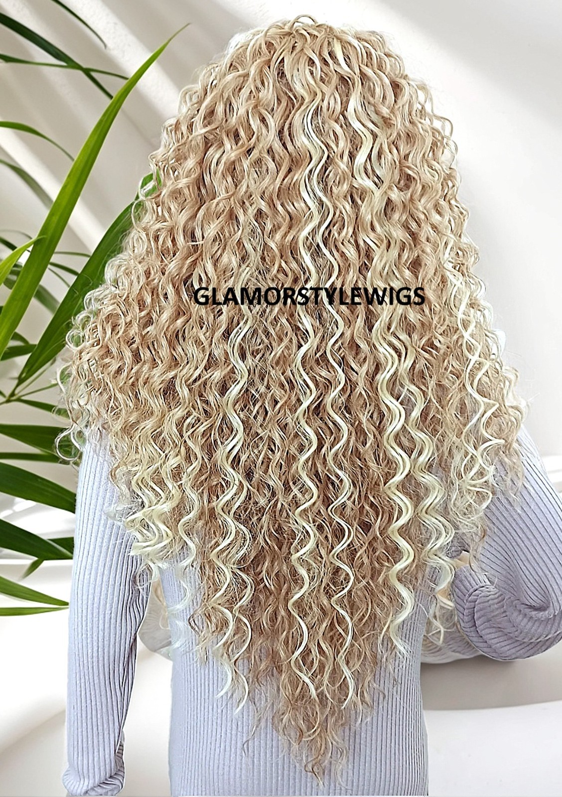37” FREE PART LACE FRONT FULL WIG LONG CURLY LAYERED MEDIUM BLONDE MIX T27.613