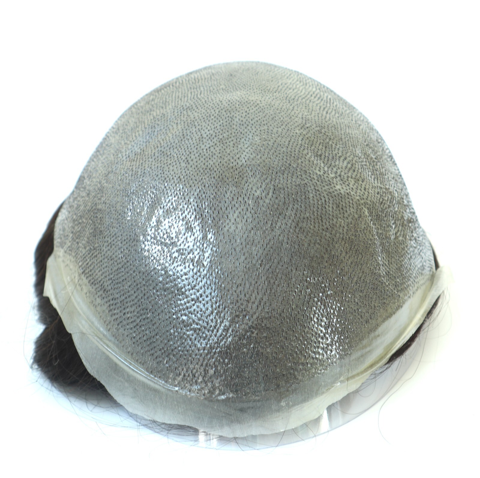 Mens Human Hair Replacement System Unit 0.08 Thin Skin Knotted Toupee Hair Piece