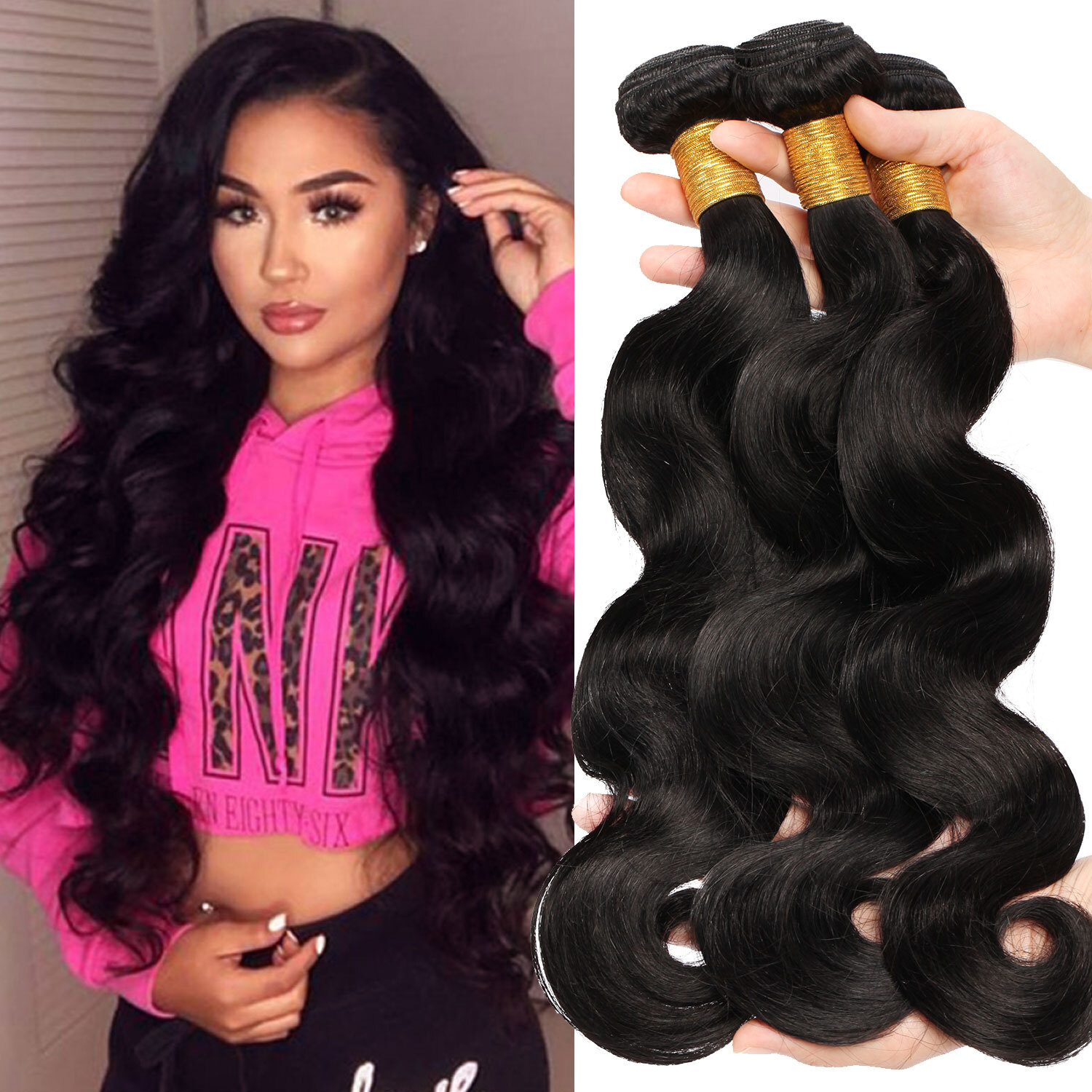 Premium Body Wave Brazilian Virgin Human Hair Bundles Remy Hair Weave Extensions