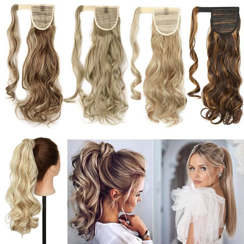 Lady Ponytail Real Natural Wrap on Clip in Hair Extension As Human Pony Tail US
