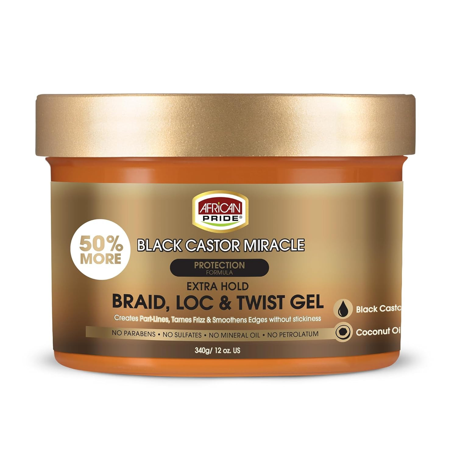 African Pride Black Castor Braid Loc Twist Gel Extra Hold 8oz