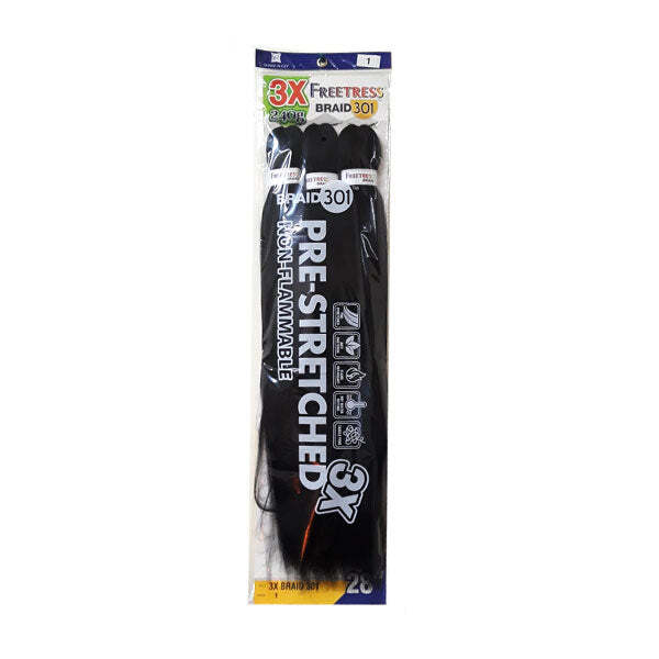 Freetress Synthetic Braid – 3X Pre-Stretched Braid 301 28″