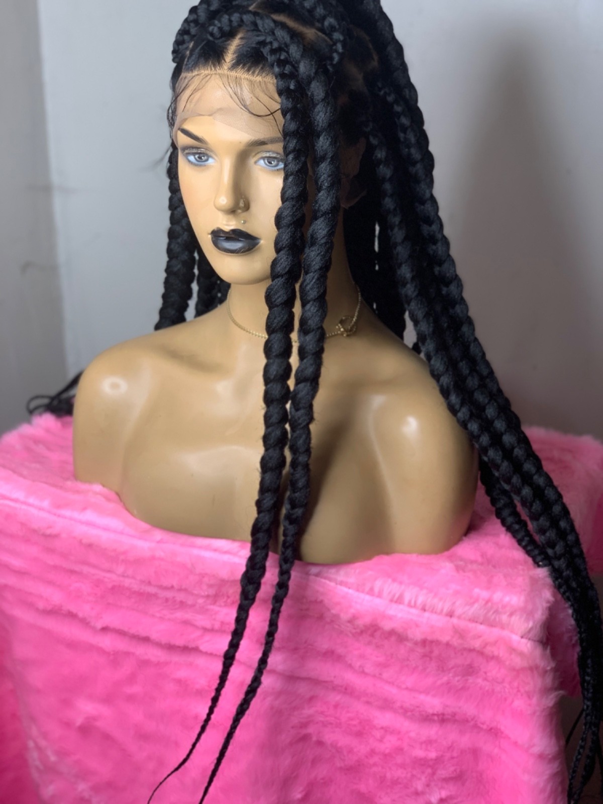 Preorder full lace braided wigs for black womens, made with wool,long length wig