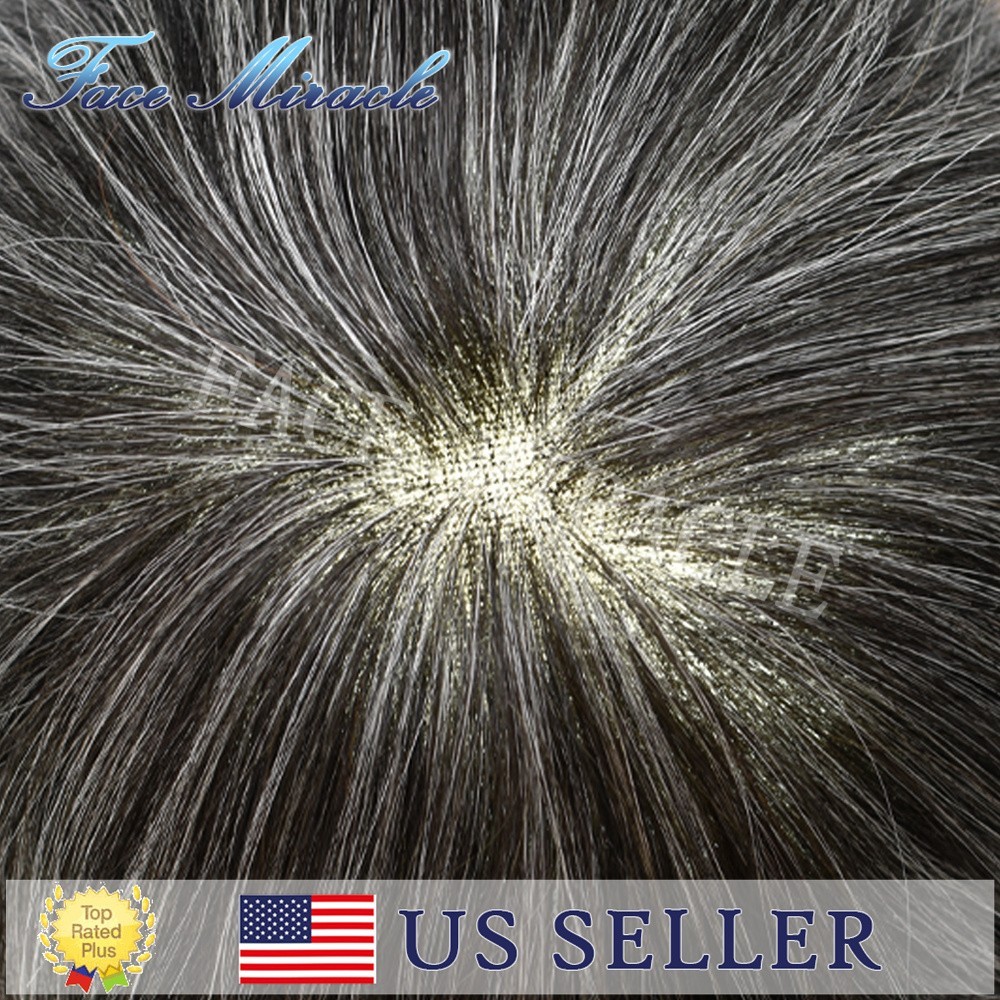 Mens Hairpieces Lace Center Mens Toupee Real Human Hair System Thin Poly Around