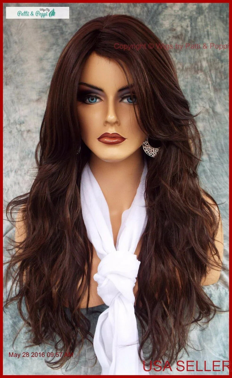 LONG SLIGHTLY WAVY WIG HEAT SAFE SKIN TOP☆CLR FS6.27 STRIKING STYLE 1226