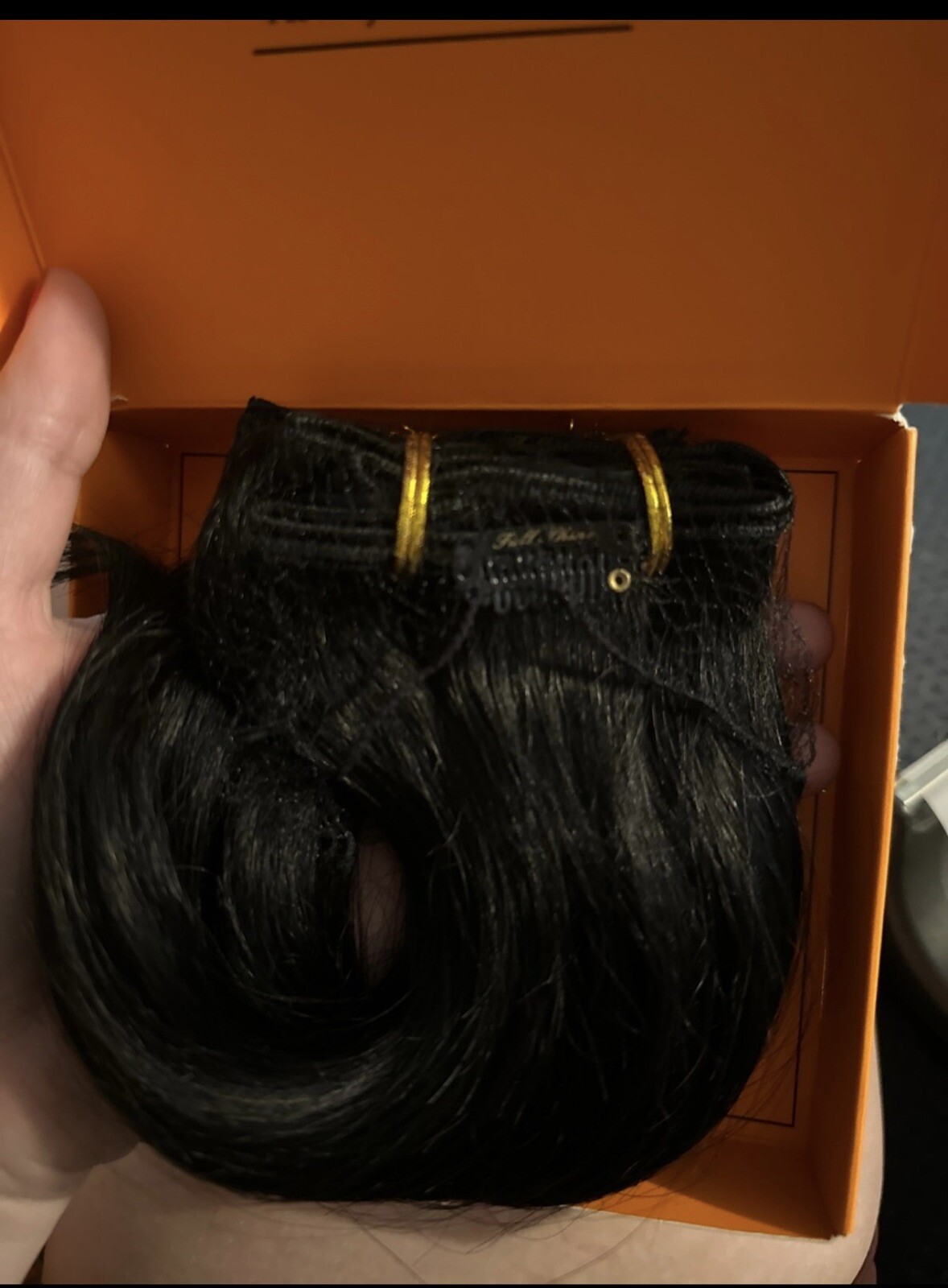New Full Shine Black Clip in Hair Extension 10” Human Hair Natural Black 7pc